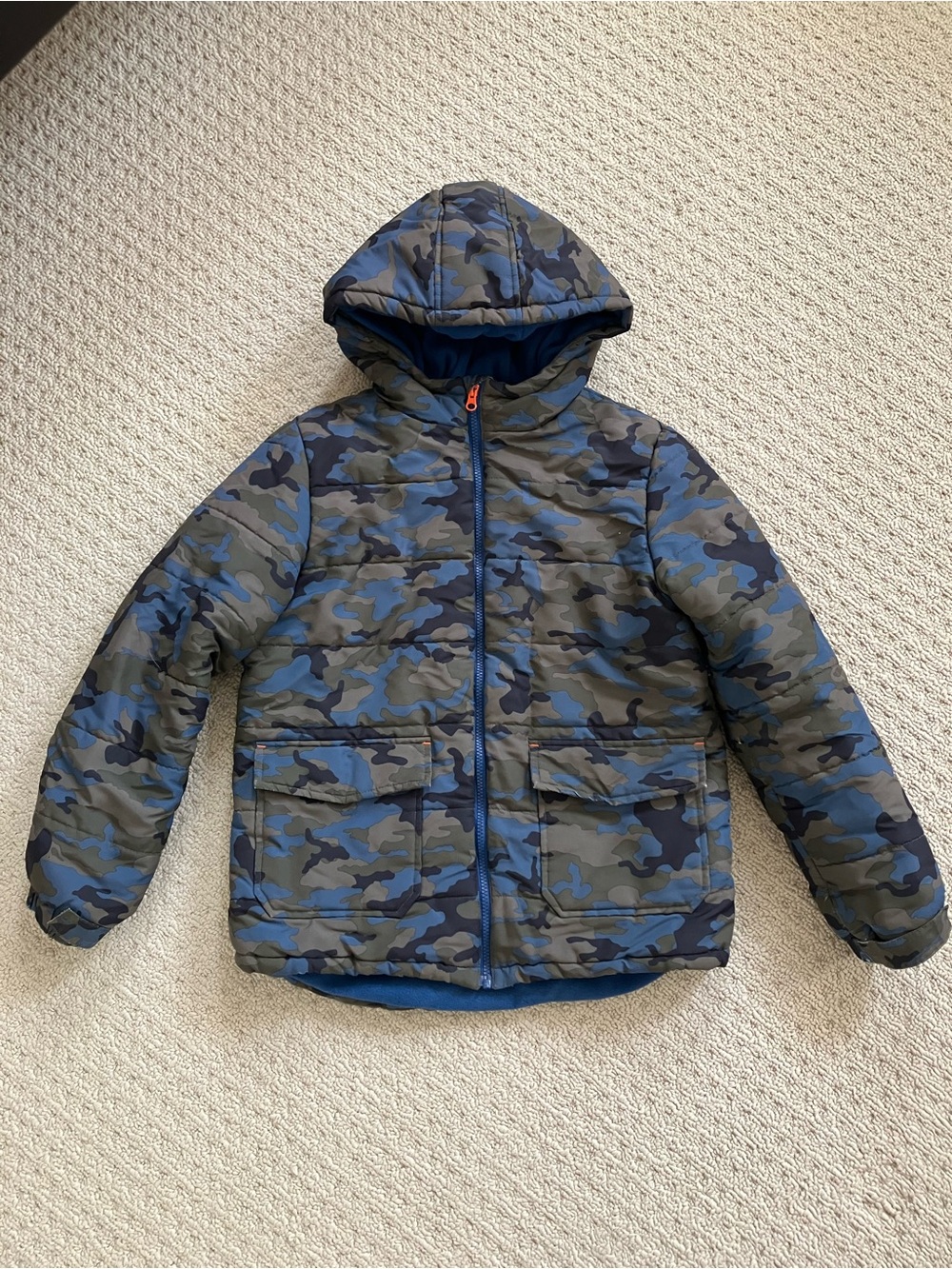 Joe Fresh Blue Fleece Jacket with Orange Label